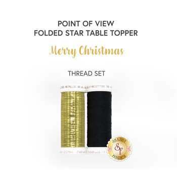  Point of View Folded Star Table Topper - Merry Christmas - 2pc Thread Set, Image