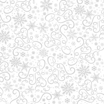 Whiteout Holiday HUE-C3911 WHITE by Timeless Treasures Fabrics, Image