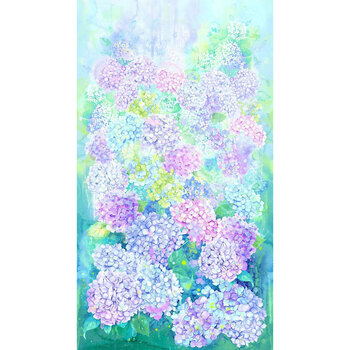 Hydrangea Dream PANEL-CD4240 MULTI Panel by Chong-A Hwang for Timeless Treasures Fabrics, Image