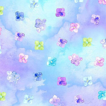 Hydrangea Dream FLORA-CD4244 PASTEL by Chong-A Hwang for Timeless Treasures Fabrics, Image