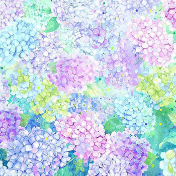 Hydrangea Dream FLORA-CD4241 MULTI by Chong-A Hwang for Timeless Treasures Fabrics, Image