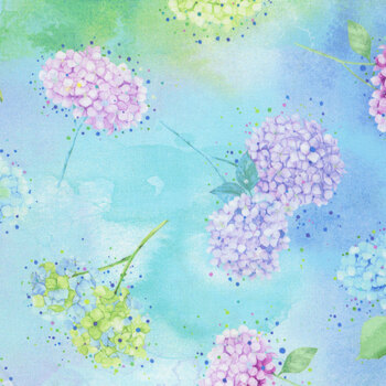 Hydrangea Dream FLORA-CD4242 SKY by Chong-A Hwang for Timeless Treasures Fabrics