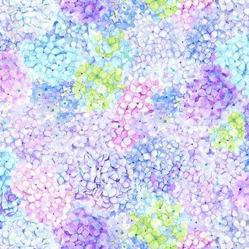 Hydrangea Dream FLORA-CD4243 BLOOM by Chong-A Hwang for Timeless Treasures Fabrics, Image