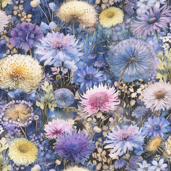 Mystic Meadow FLEUR-CD4213 MULTI Packed Wild Flowers by Timeless Treasures Fabrics