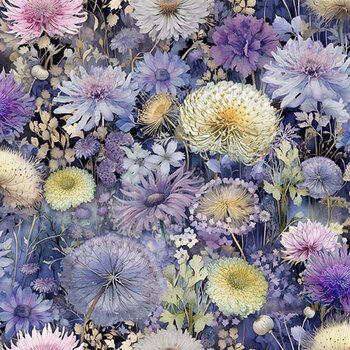 Mystic Meadow FLEUR-CD4213 MULTI Packed Wild Flowers by Timeless Treasures Fabrics, Image