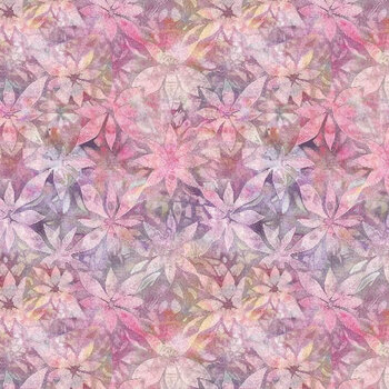 Calico Cat FLEUR-CD4119 PINK by Timeless Treasures Fabrics, Image