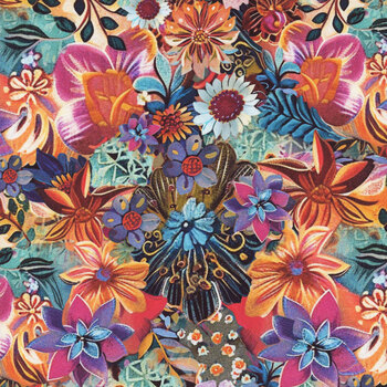 Calico Cat FLEUR-CD4117 SAGE by Timeless Treasures Fabrics