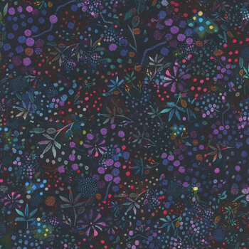 Calico Cat FLEUR-CD4120 MIDNIGHT by Timeless Treasures Fabrics