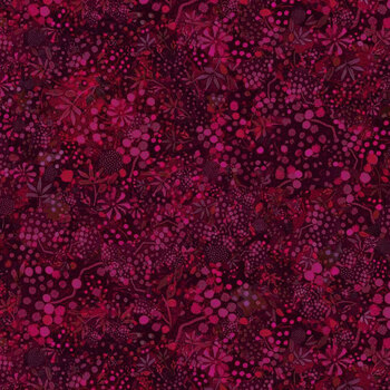 Calico Cat FLEUR-CD4120 WINE by Timeless Treasures Fabrics, Image