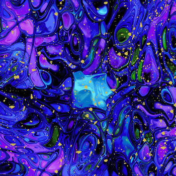 Evening Glow FLORA-CM4109 BLACK by Chong-A Hwang for Timeless Treasures Fabrics, Image