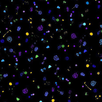 Evening Glow FLORA-CM4110 BLACK by Chong-A Hwang for Timeless Treasures Fabrics, Image
