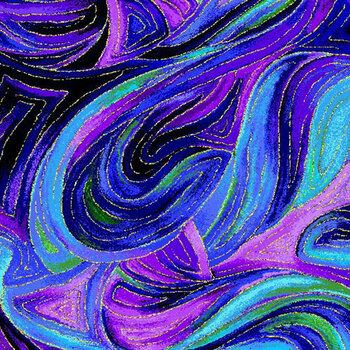 Evening Glow FLORA-CM4107 PURPLE by Chong-A Hwang for Timeless Treasures Fabrics, Image