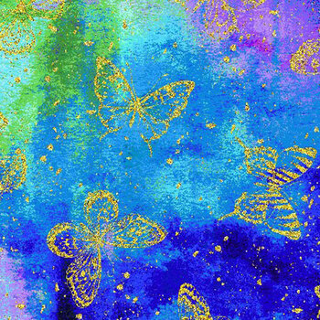 Evening Glow FLORA-CM4105 MULTI by Chong-A Hwang for Timeless Treasures Fabrics, Image