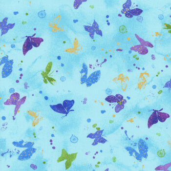 Evening Glow FLORA-CM4106 SKY by Chong-A Hwang for Timeless Treasures Fabrics
