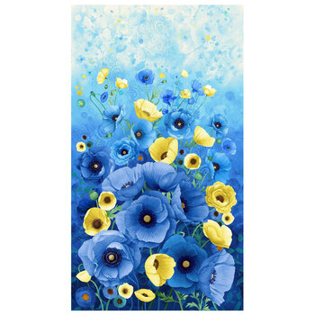 Poppy Serenade PANEL-CD4160 MULTI Panel by Chong-A Hwang for Timeless Treasures Fabrics, Image