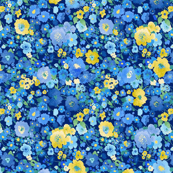 Poppy Serenade POPPY-CD4165 ROYAL by Chong-A Hwang for Timeless Treasures Fabrics, Image