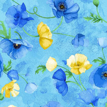 Poppy Serenade POPPY-CD4163 SKY by Chong-A Hwang for Timeless Treasures Fabrics, Image
