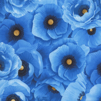 Poppy Serenade POPPY-CD4162 BLUE by Chong-A Hwang for Timeless Treasures Fabrics