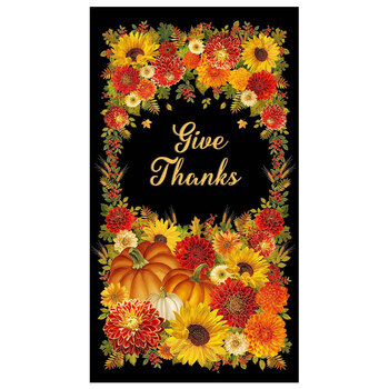 Give Thanks PANEL-CM4130 BLACK Panel by Timeless Treasures Fabrics, Image