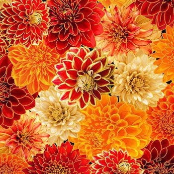 Give Thanks HARVEST-CM4133 MUMS by Timeless Treasures Fabrics, Image
