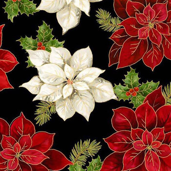 Merry Christmas 2026 HOLIDAY-CM4143 POINSETTIA by Timeless Treasures Fabrics, Image