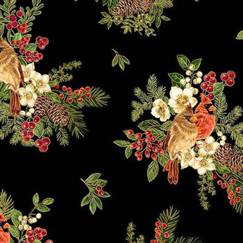 Merry Christmas 2026 HOLIDAY-CM4145 BLACK by Timeless Treasures Fabrics, Image
