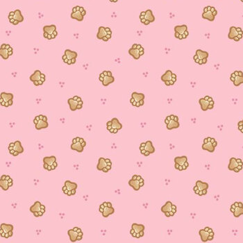 Ginger Cat Christmas BH-CD4202 PINK by Belle Haus for Timeless Treasures Fabrics, Image