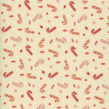 Ginger Cat Christmas BH-CD4203 KHAKI by Belle Haus for Timeless Treasures Fabrics