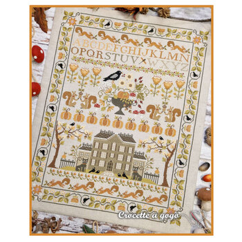 October Sampler Cross Stitch Pattern, Image