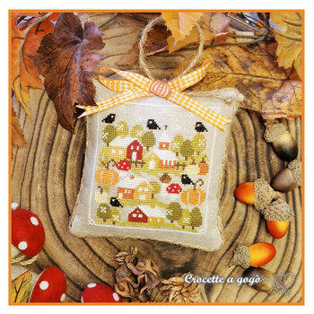 Autumn Tiny Village Cross Stitch Pattern, Image