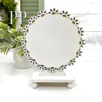 Daisy Lace Cross Stitch Display - Unfinished Wood, Image