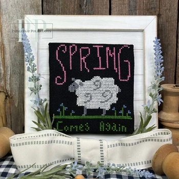 Spring Comes Again Shiplap Frame Cross Stitch Display - Unfinished Wood, Image