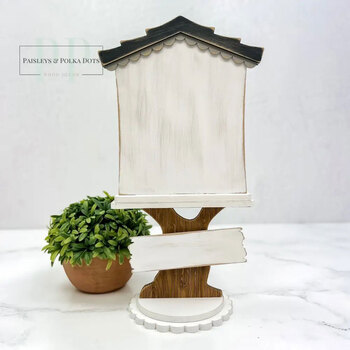 Feathered Friends Birdhouse Cross Stitch Display - Unfinished Wood, Image