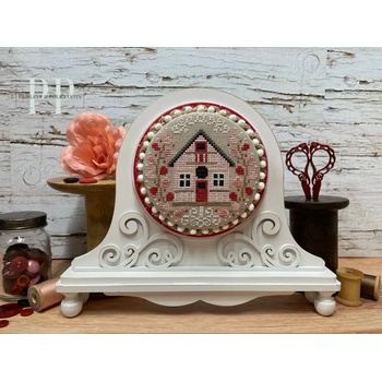 Fleur Round Cross Stitch Frame - Unfinished Wood, Image