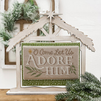 Distressed Nativity Stable - Unfinished Wood, Image