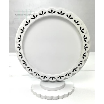Round Wood Décor Frame - Teardrop - Unfinished Wood, Image