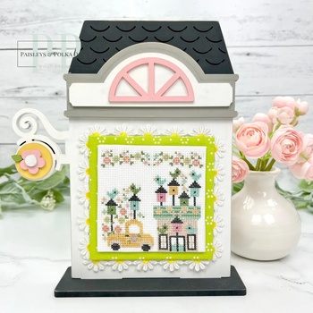 City Flower Shop Cross Stitch Display Backer - Unfinished Wood, Image