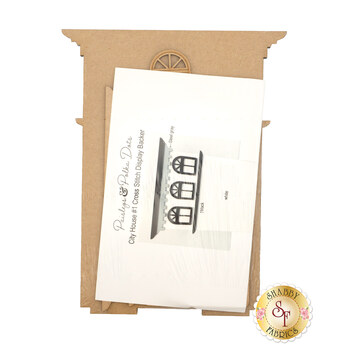 City House #1 Cross Stitch Display Backer - Unfinished Wood, Image