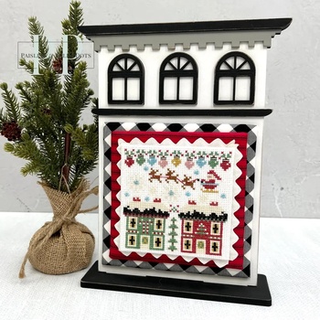City House #1 Cross Stitch Display Backer - Unfinished Wood, Image