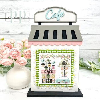 City Cafe Cross Stitch Display Backer - Unfinished Wood, Image