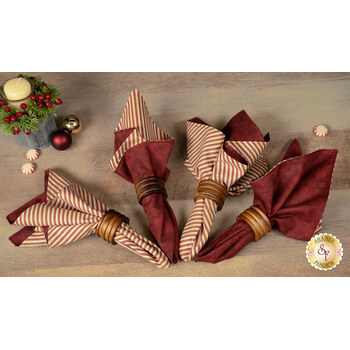 Cloth Napkins Kit - Naughty or Nice - Makes 4, Image