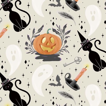 Hauntingly Yours W125-003-072 Cream by Gia Graham for White Owl Textiles, Image