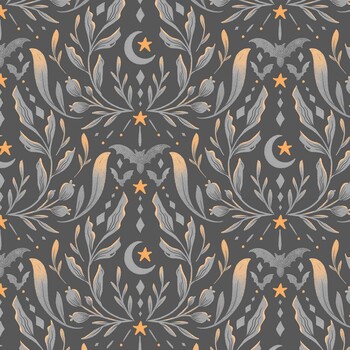 Hauntingly Yours W125-004-727 Gray by Gia Graham for White Owl Textiles, Image