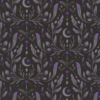 Hauntingly Yours W125-004-747 Black by Gia Graham for White Owl Textiles