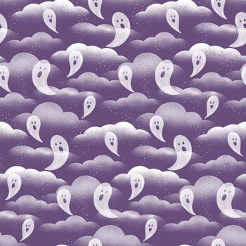 Hauntingly Yours W125-005-400 Purple by Gia Graham for White Owl Textiles, Image