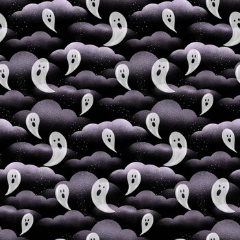 Hauntingly Yours W125-005-740 Black by Gia Graham for White Owl Textiles, Image