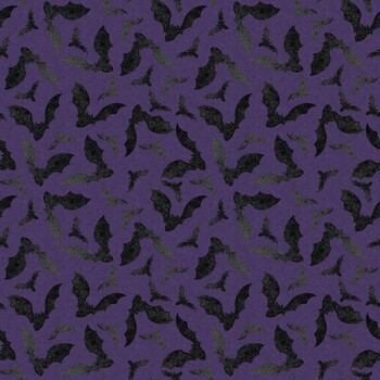 Hauntingly Yours W125-008-477 Purple by Gia Graham for White Owl Textiles, Image