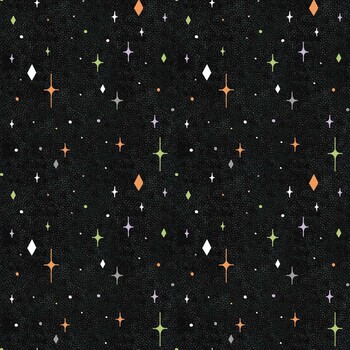 Hauntingly Yours W125-009-720 Black by Gia Graham for White Owl Textiles, Image