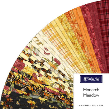 Monarch Meadow  2-1/2" Strips by Nicole Tamarin for White Owl Textiles, Image