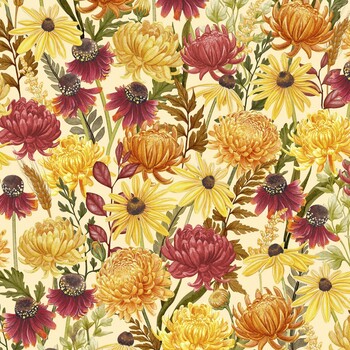 Monarch Meadow W100-026-023 Cream by Nicole Tamarin for White Owl Textiles, Image